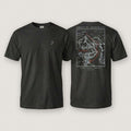AukCliff Everest tee in Black, hand-drawn summit-route line art across the back