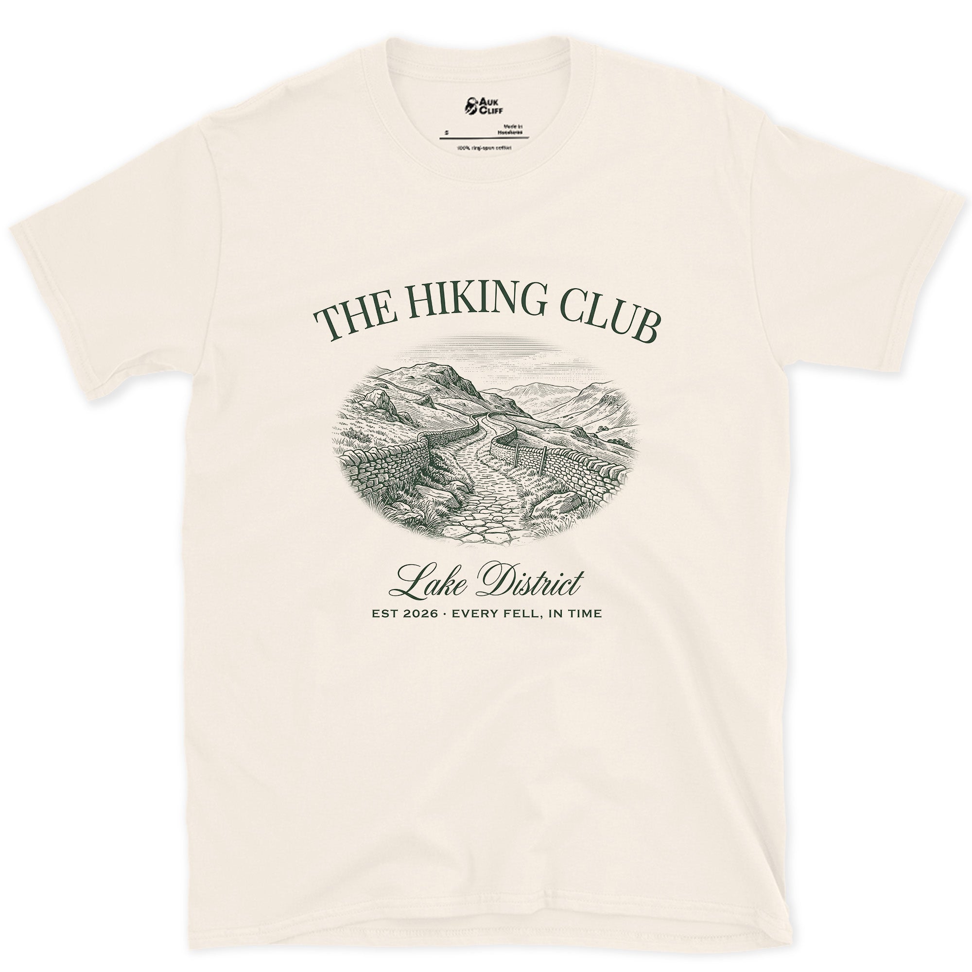 Every Fell in Time, Lake District design on a Natural Gildan Softstyle t-shirt