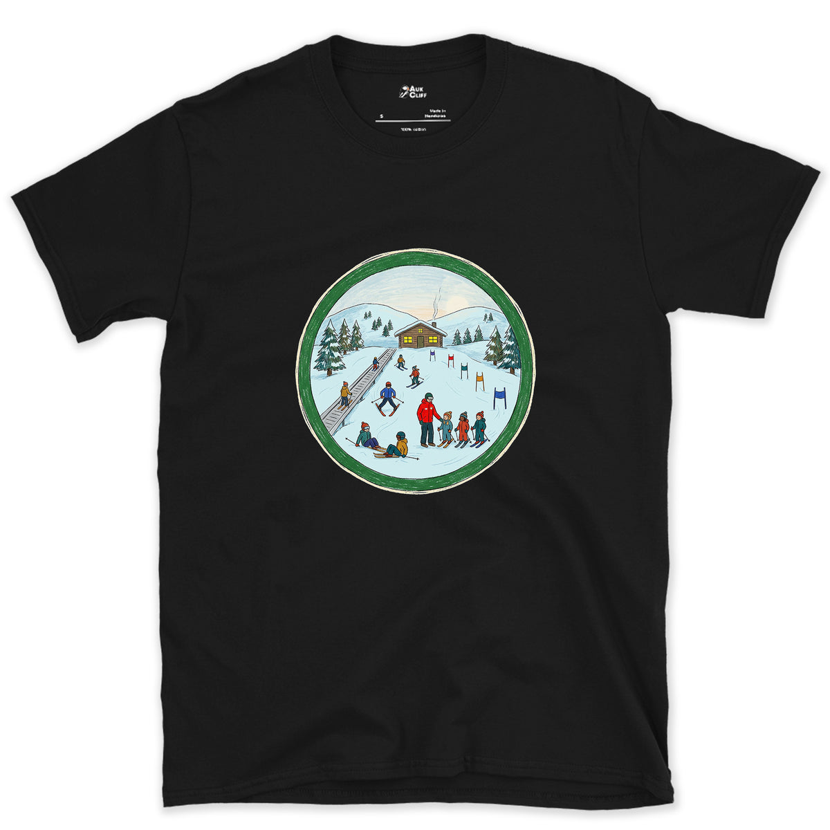 Every Skier Starts on the Green Circle design on a Black Gildan Softstyle t-shirt