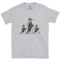 Woodpeckers Slowing to a Family Pace design on a Sport Grey Gildan Softstyle t-shirt