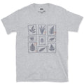 Eight Fern Fronds Told Apart by Shape design on a Sport Grey Gildan Softstyle t-shirt