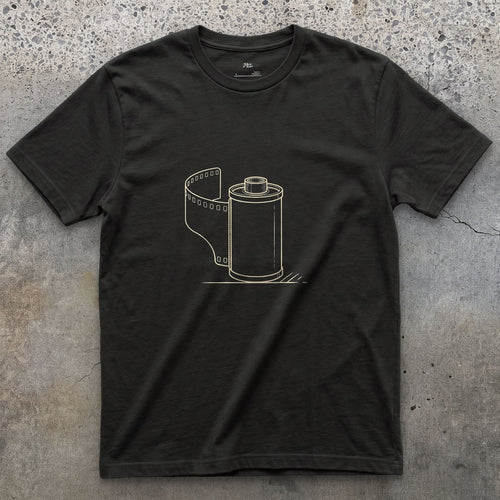 It Used to Be the Whole Point, 35mm Film design on a Black Gildan Softstyle t-shirt