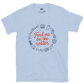 Find Me on the Water Paddling design on a Light Blue Gildan Softstyle t-shirt