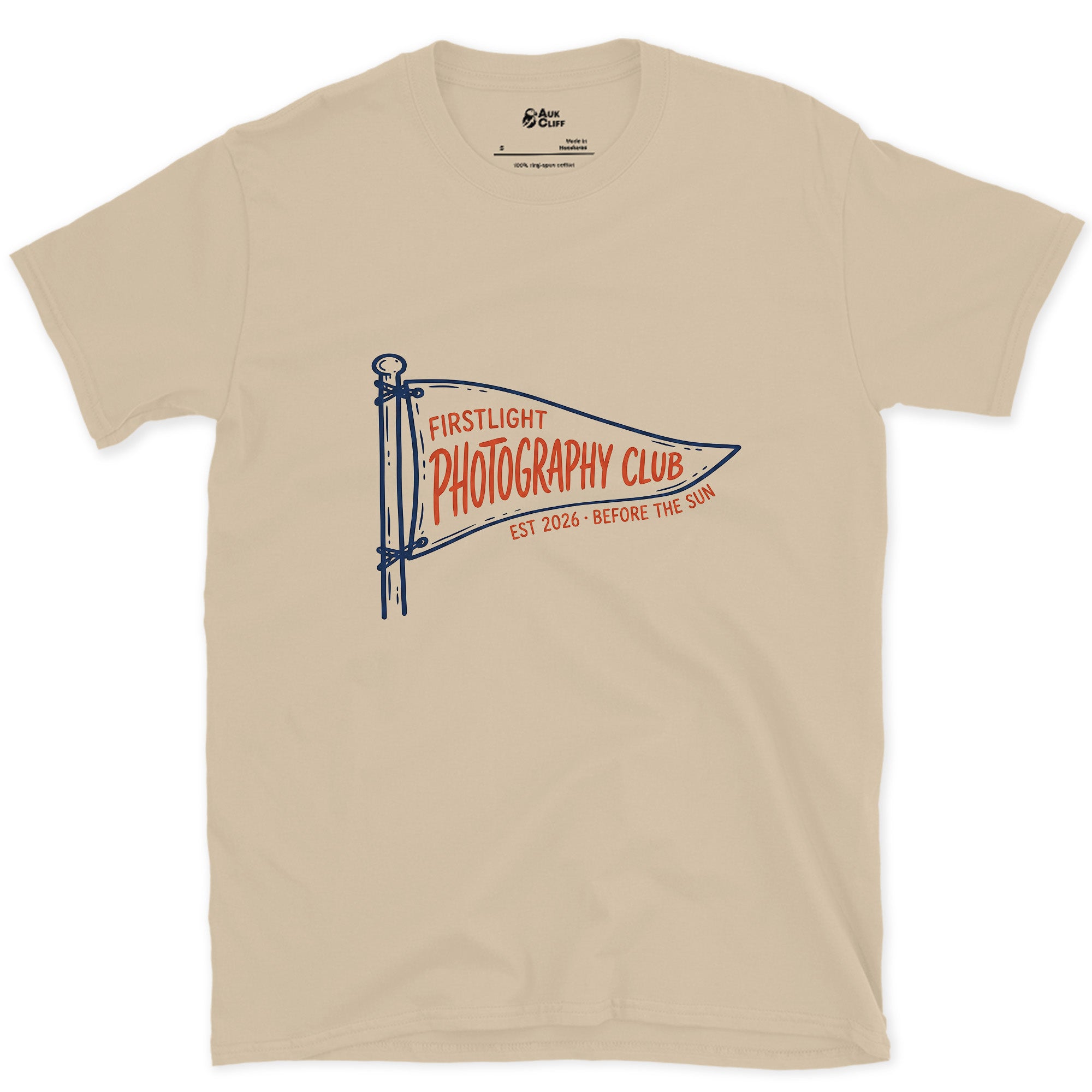 Before the Sun, Firstlight Photography design on a Sand Gildan Softstyle t-shirt