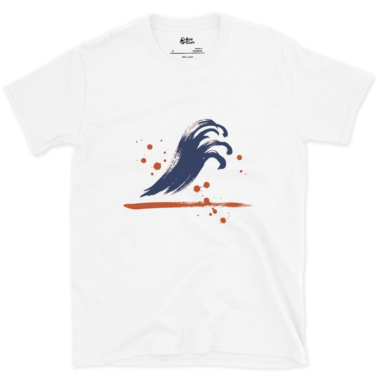 Five Fingers of Spray in Wet Ink design on a White Gildan Softstyle t-shirt