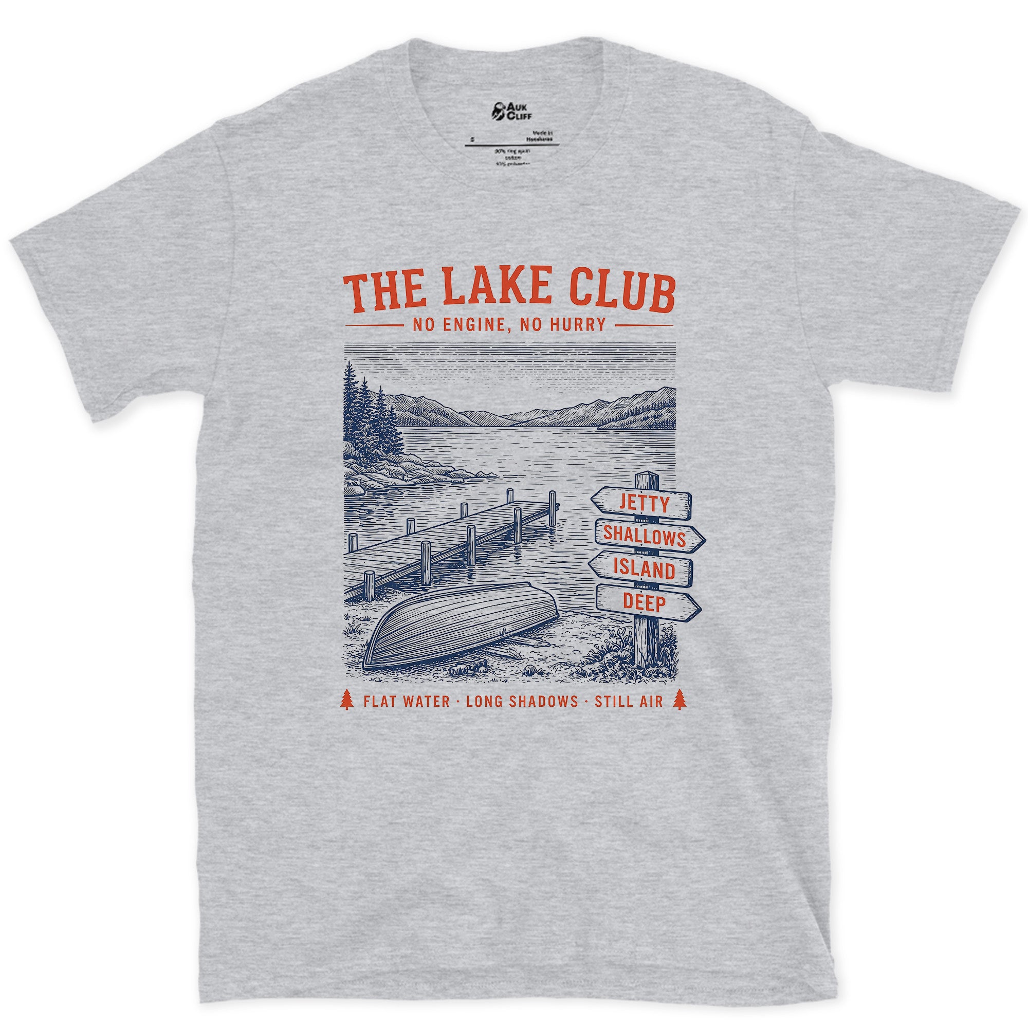 Jetty, Shallows, Island, Deep design on a Sport Grey Gildan Softstyle t-shirt