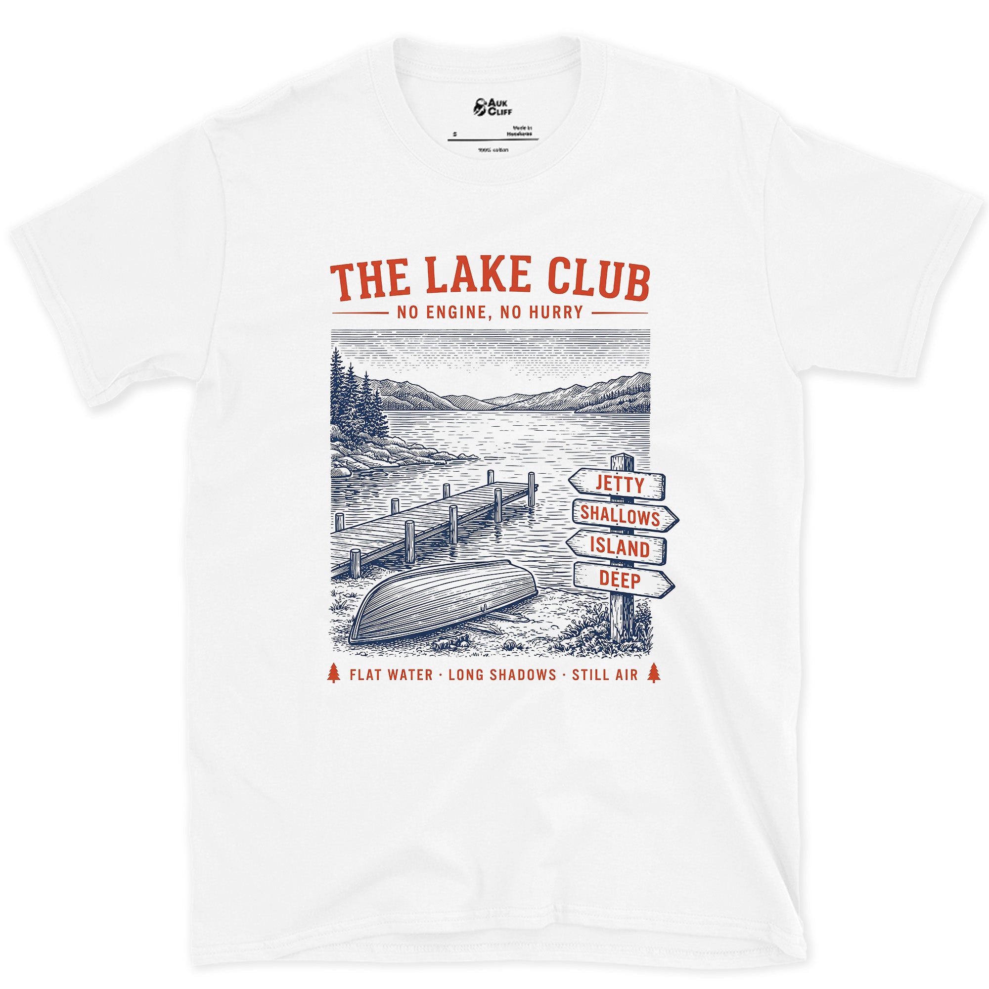 Jetty, Shallows, Island, Deep design on a White Gildan Softstyle t-shirt