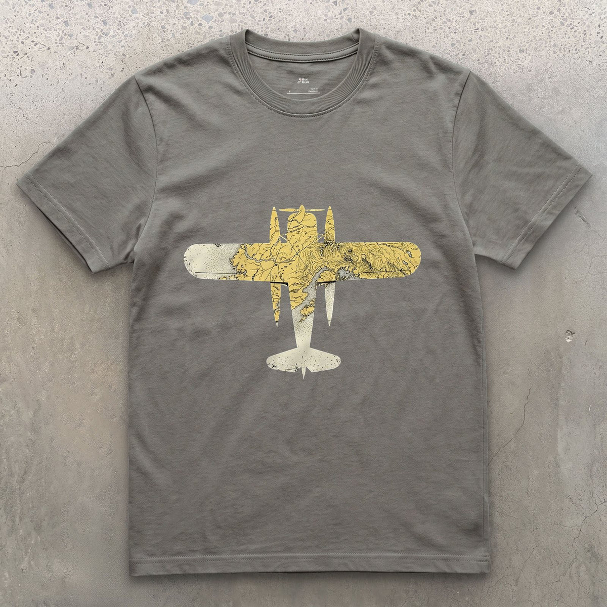 Float Plane Chart design on a Charcoal Gildan Softstyle t-shirt