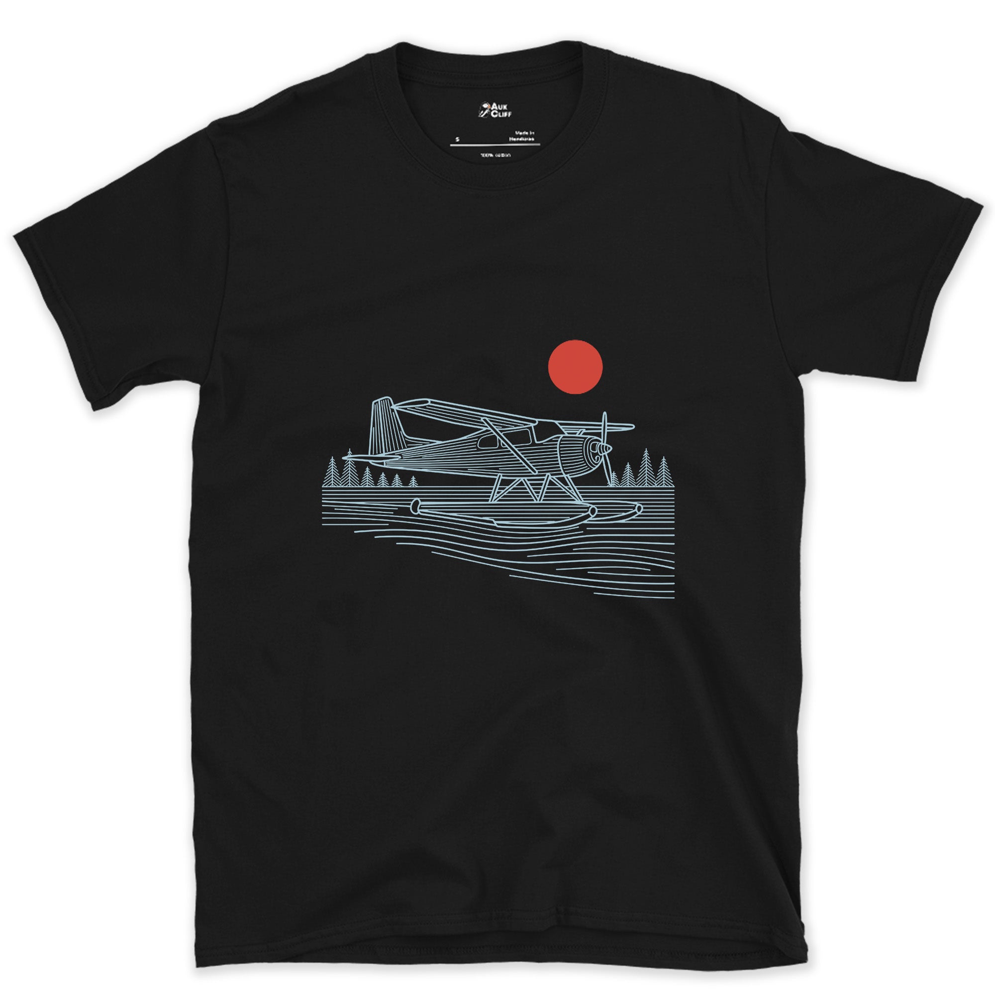 Low and Level, Between the Lakes design on a Black Gildan Softstyle t-shirt
