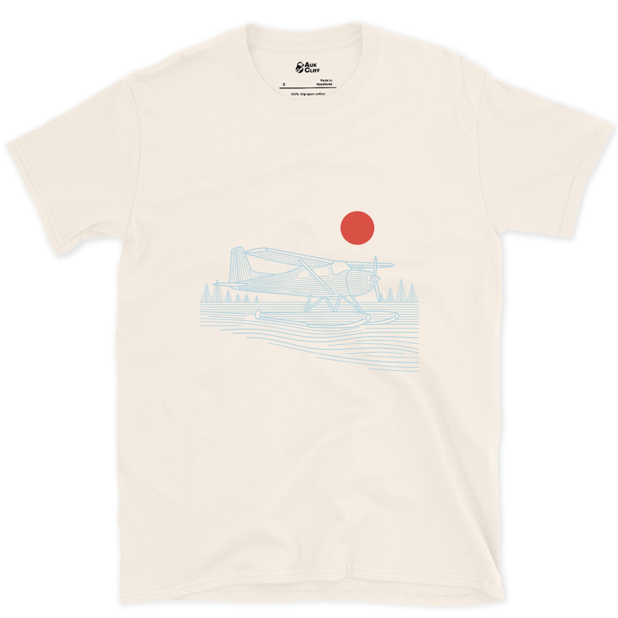 Low and Level, Between the Lakes design on a Natural Gildan Softstyle t-shirt