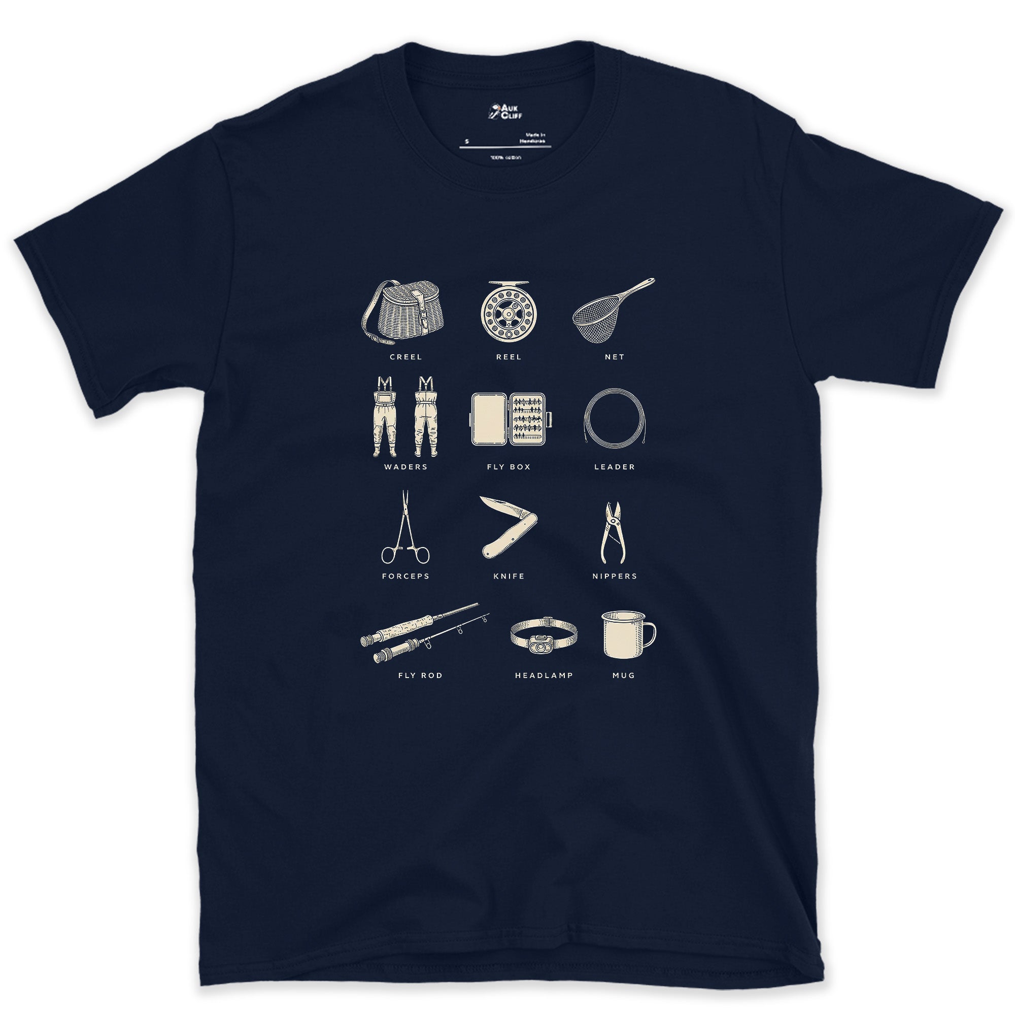 Twelve Pieces, Everything You'd Pack design on a Navy Gildan Softstyle t-shirt