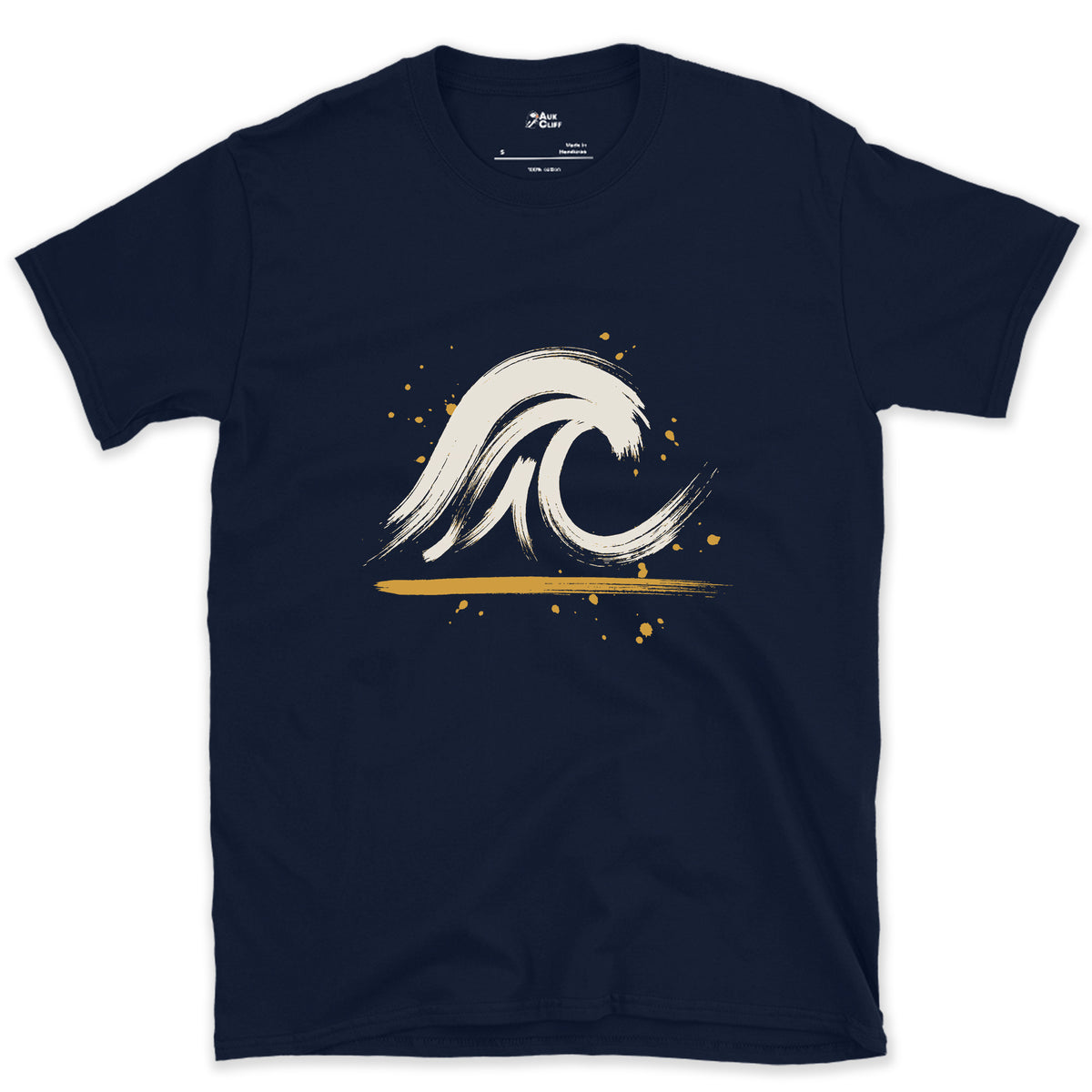 Folding Straight Onto Sand design on a Navy Gildan Softstyle t-shirt