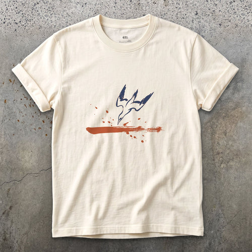 Gannet, Folded for the Dive design on a Natural Gildan Softstyle t-shirt