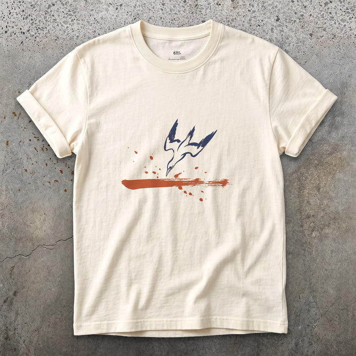Gannet, Folded for the Dive design on a Natural Gildan Softstyle t-shirt