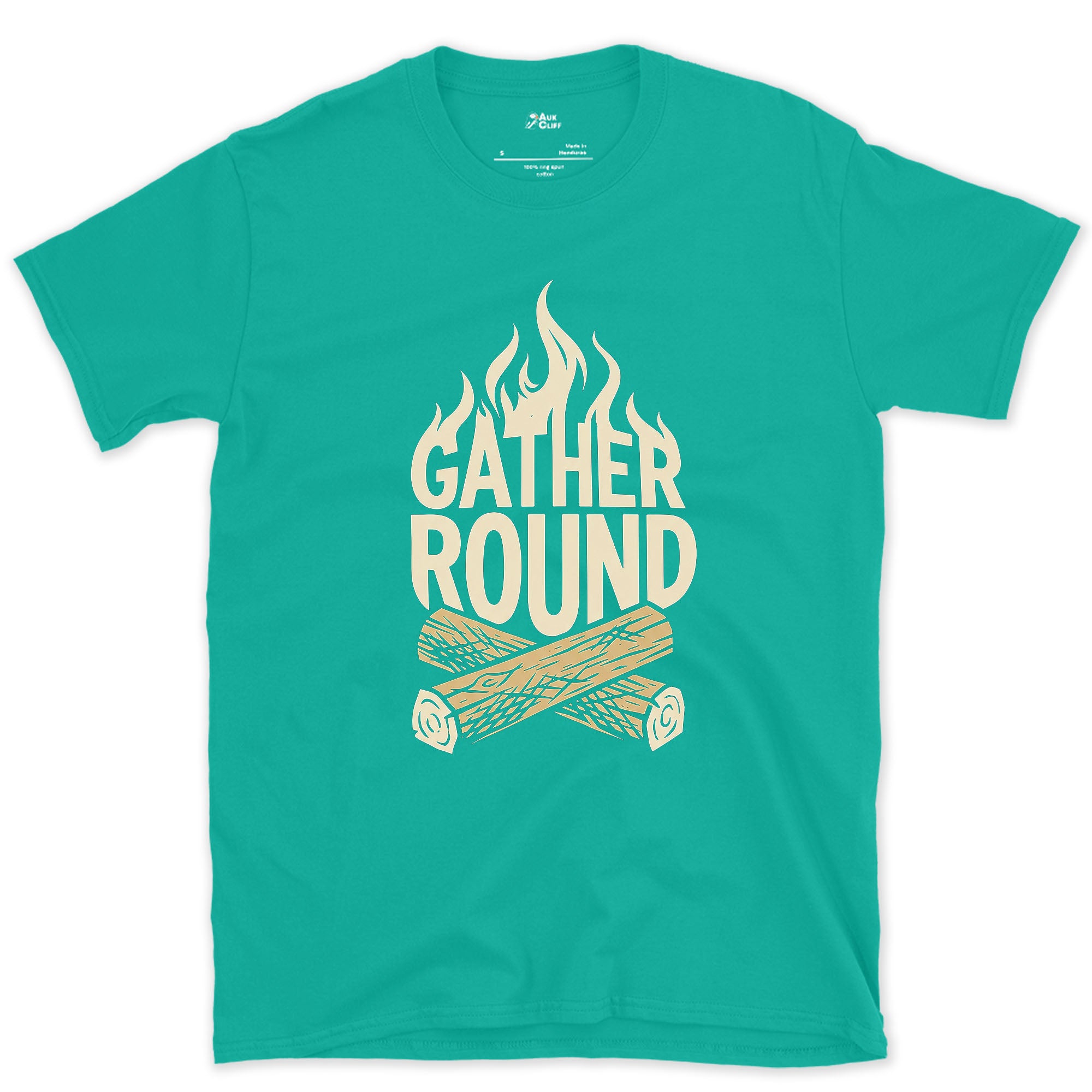 Everyone's Invited to This Fire design on a Jade Dome Gildan Softstyle t-shirt