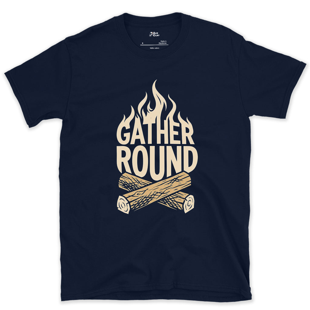 Everyone's Invited to This Fire design on a Navy Gildan Softstyle t-shirt