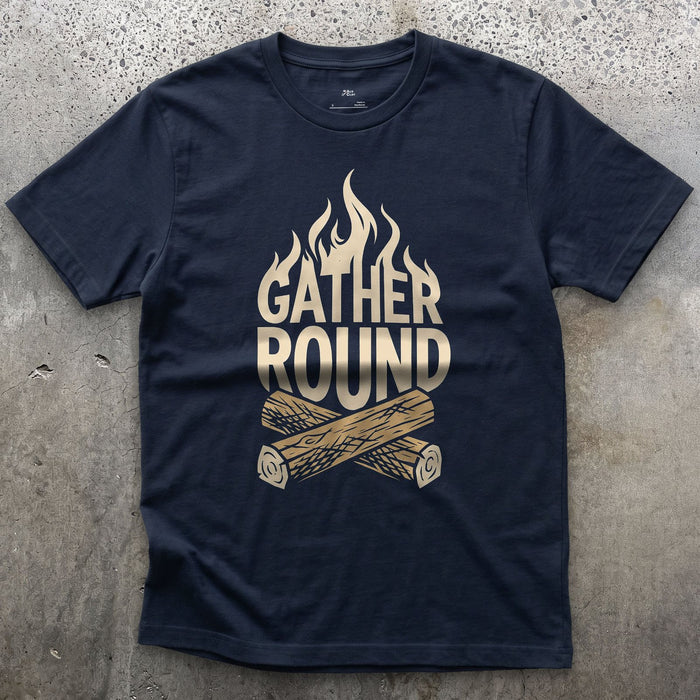 Everyone's Invited to This Fire design on a Navy Gildan Softstyle t-shirt