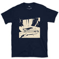 Landed on the Glacier With Skis Instead of Wheels design on a Navy Gildan Softstyle t-shirt