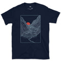 Glacier Meltwater Finding Its Way Down design on a Navy Gildan Softstyle t-shirt