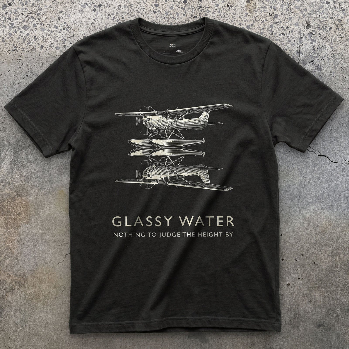Glassy Water, Nothing to Judge By design on a Black Gildan Softstyle t-shirt