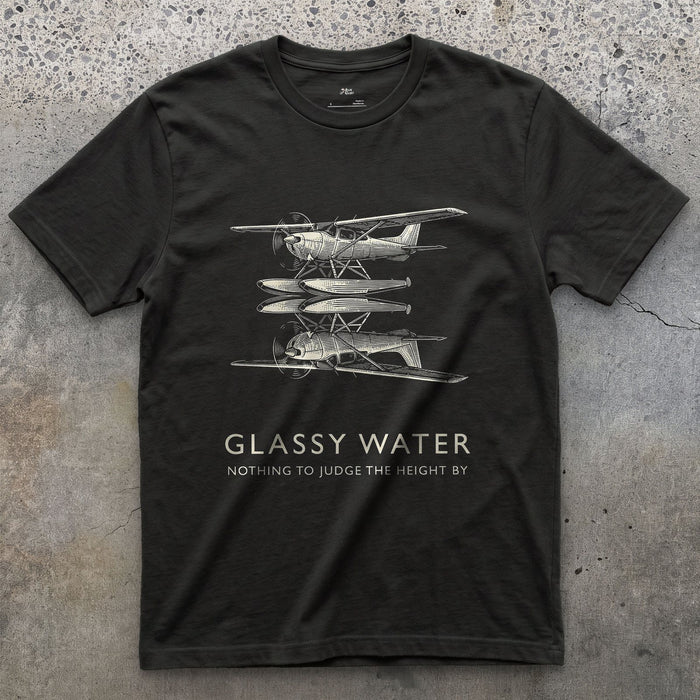 Glassy Water, Nothing to Judge By design on a Black Gildan Softstyle t-shirt