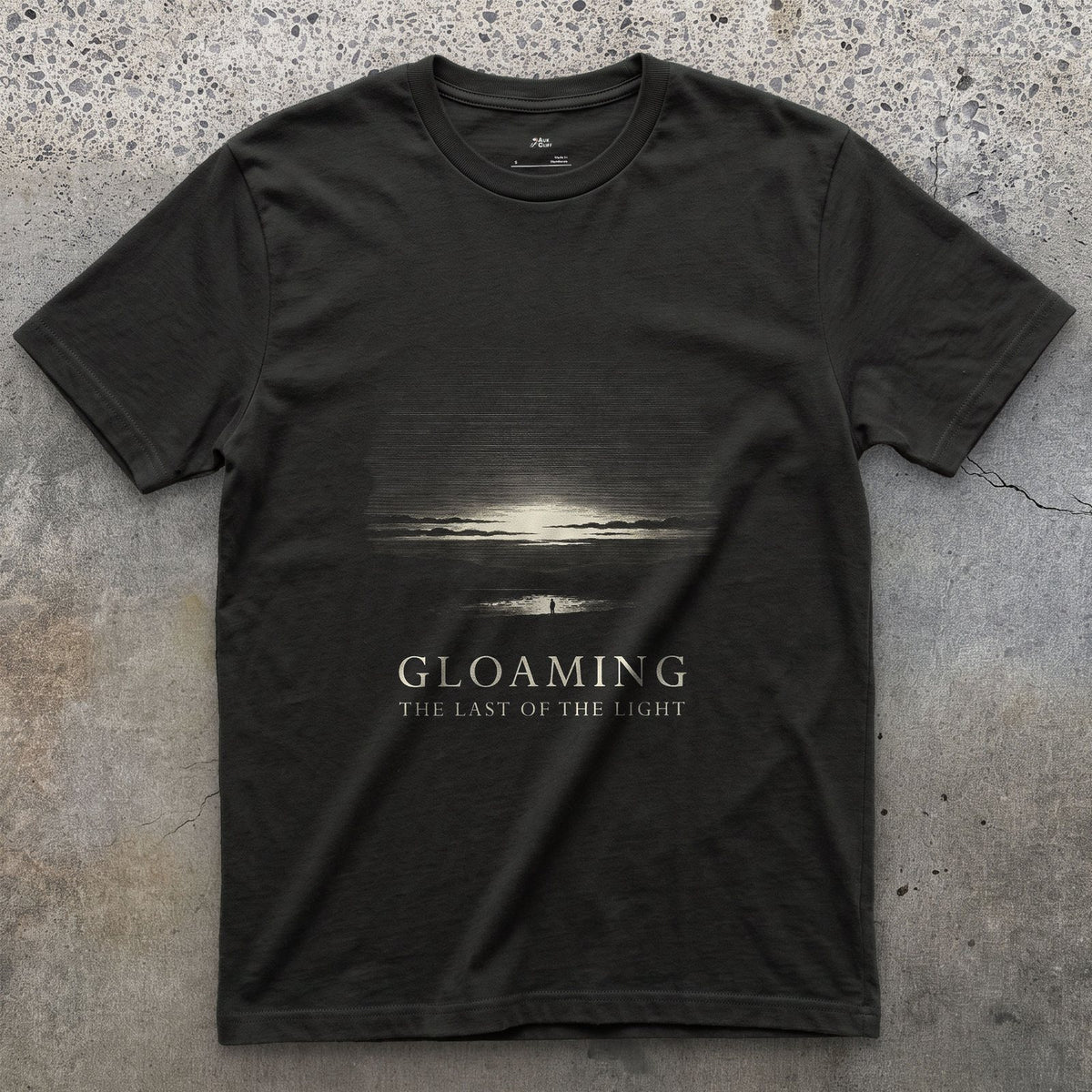 Gloaming, the Last of the Light design on a Black Gildan Softstyle t-shirt