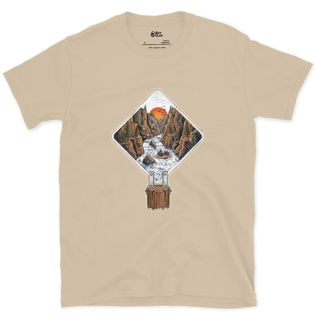 Whitewater Gorge, Rafting Grade Marker design on a Sand Gildan Softstyle t-shirt
