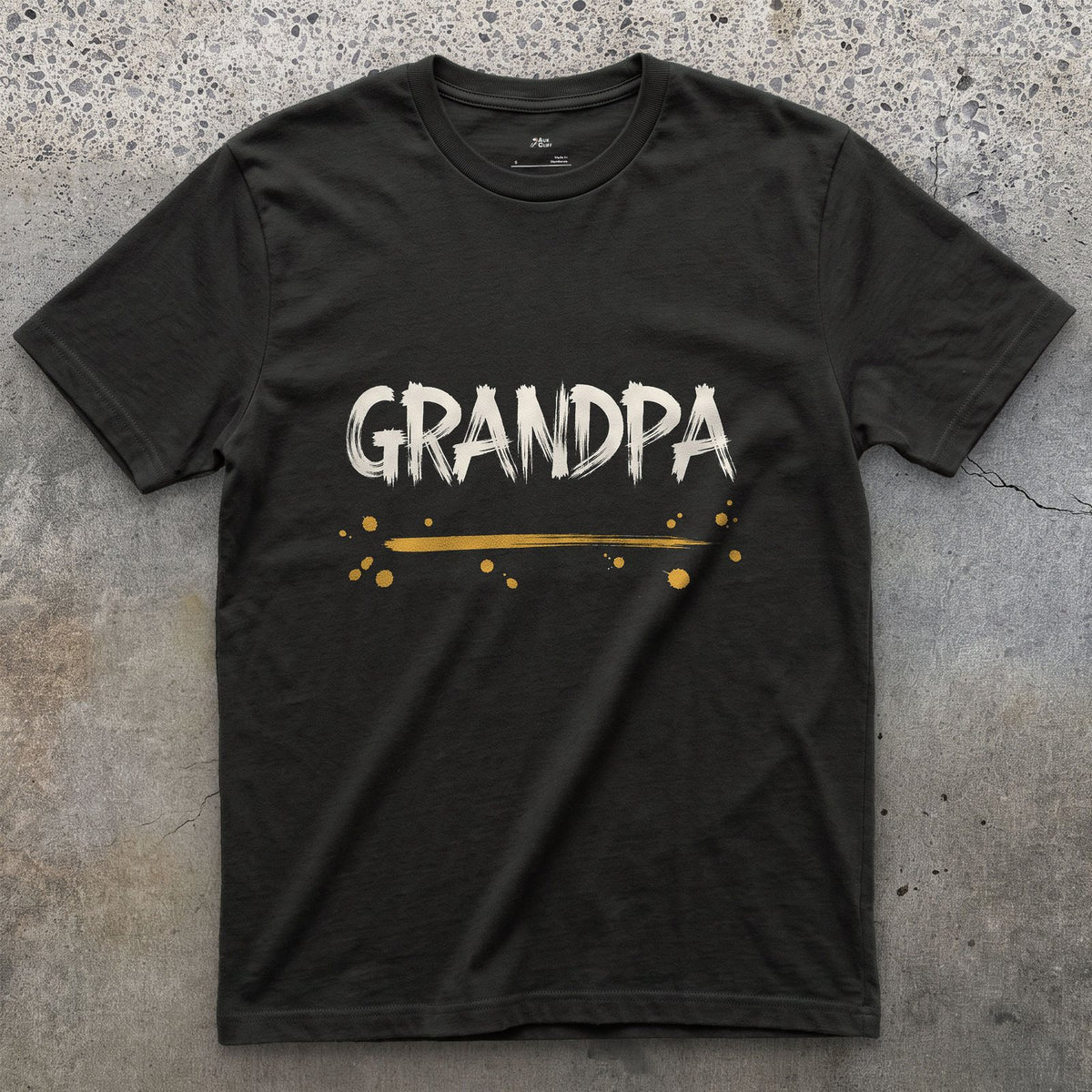 Grandpa design on a Black Gildan Softstyle t-shirt