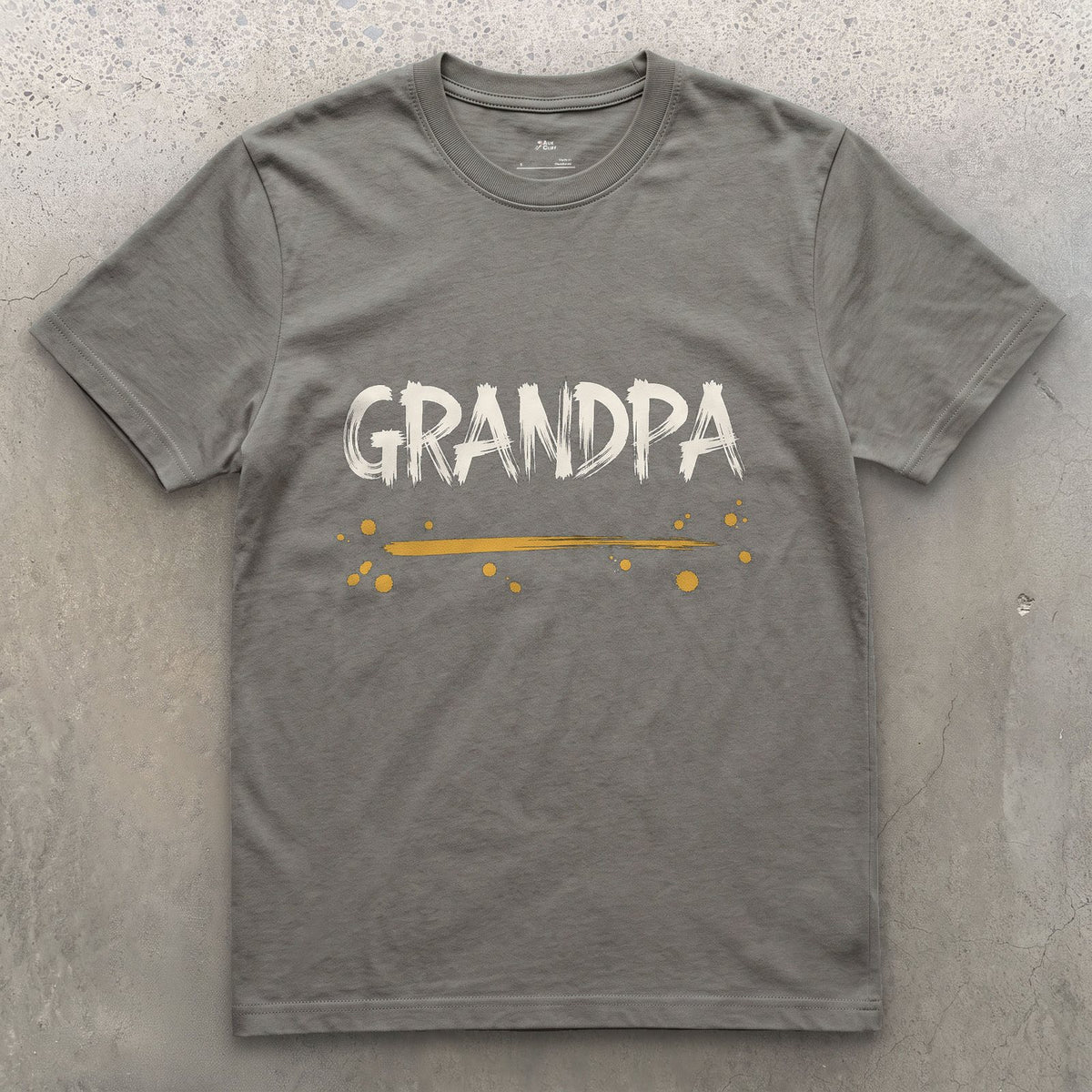Grandpa design on a Charcoal Gildan Softstyle t-shirt