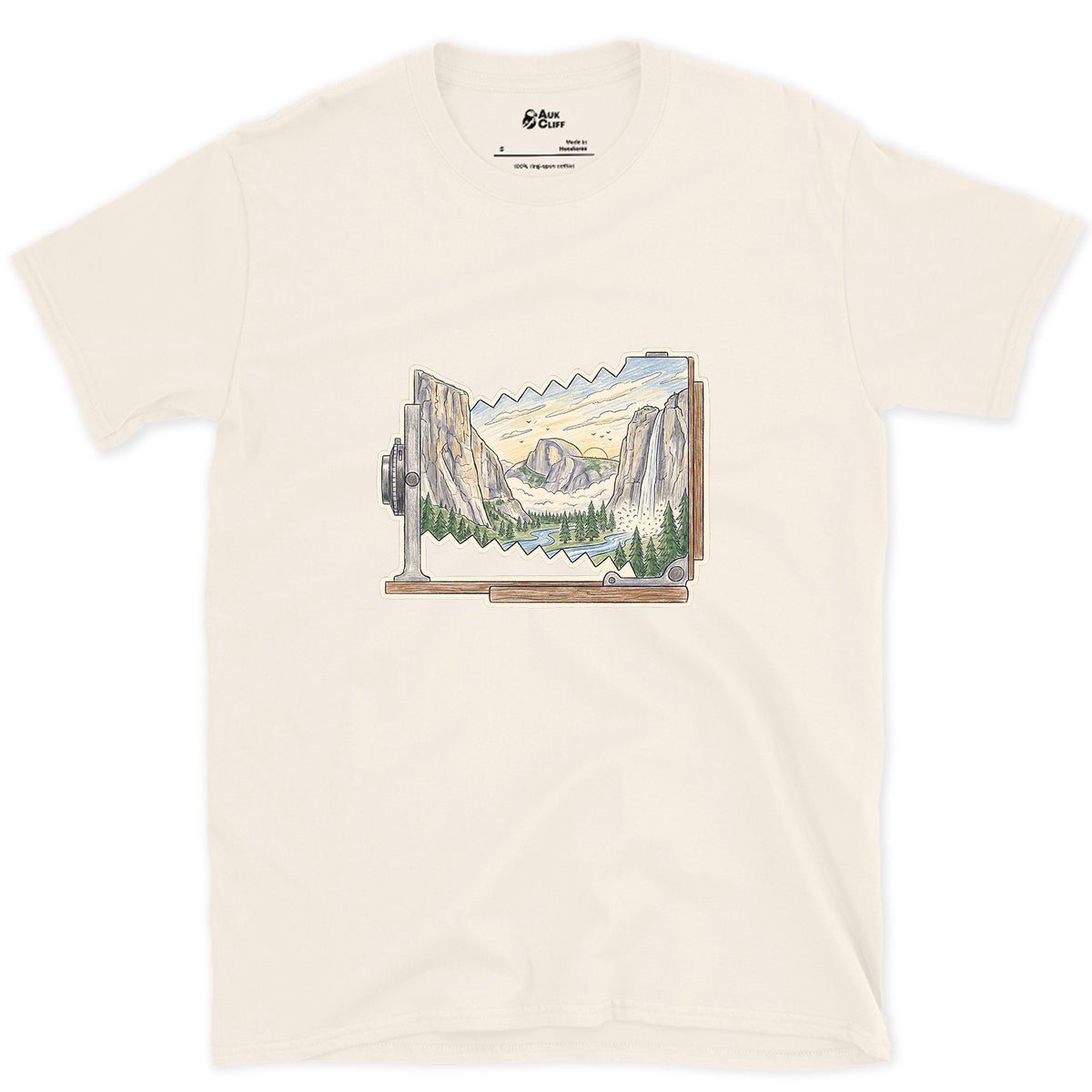 Granite Valley on the Ground Glass design on a Natural Gildan Softstyle t-shirt