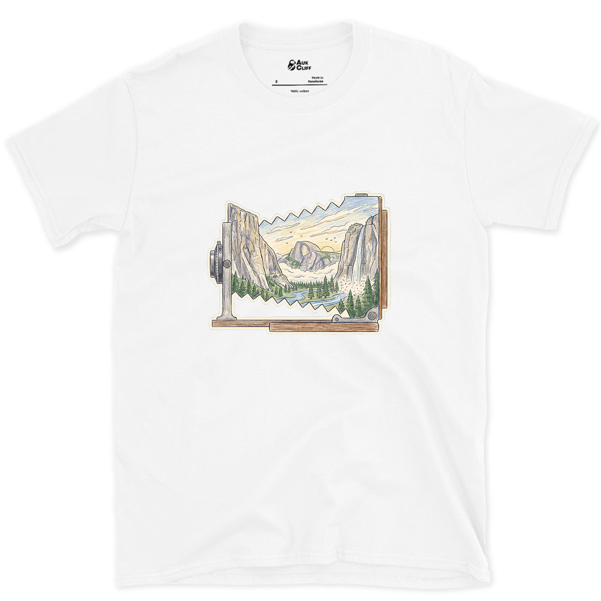 Granite Valley on the Ground Glass design on a White Gildan Softstyle t-shirt