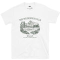 The Wilderness Club Yosemite Badge design on a White Gildan Softstyle t-shirt
