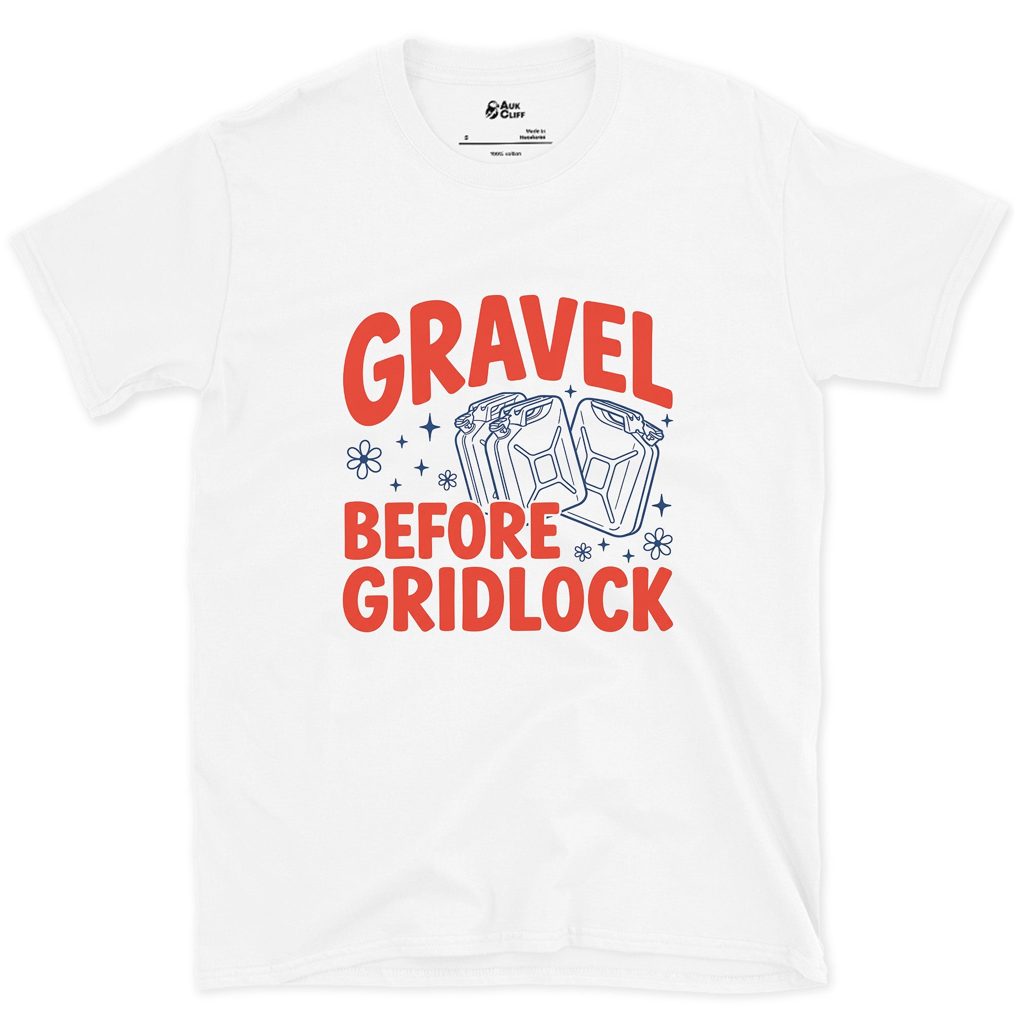 Gravel Road Before Gridlock design on a White Gildan Softstyle t-shirt