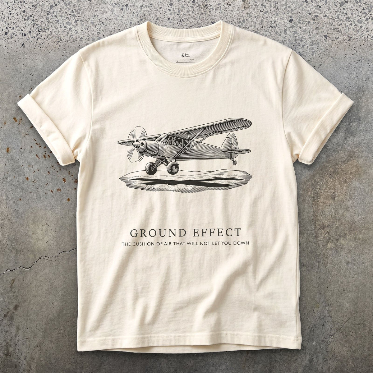Ground Effect, the Cushion of Air design on a Natural Gildan Softstyle t-shirt