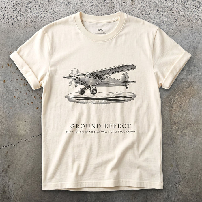 Ground Effect, the Cushion of Air design on a Natural Gildan Softstyle t-shirt