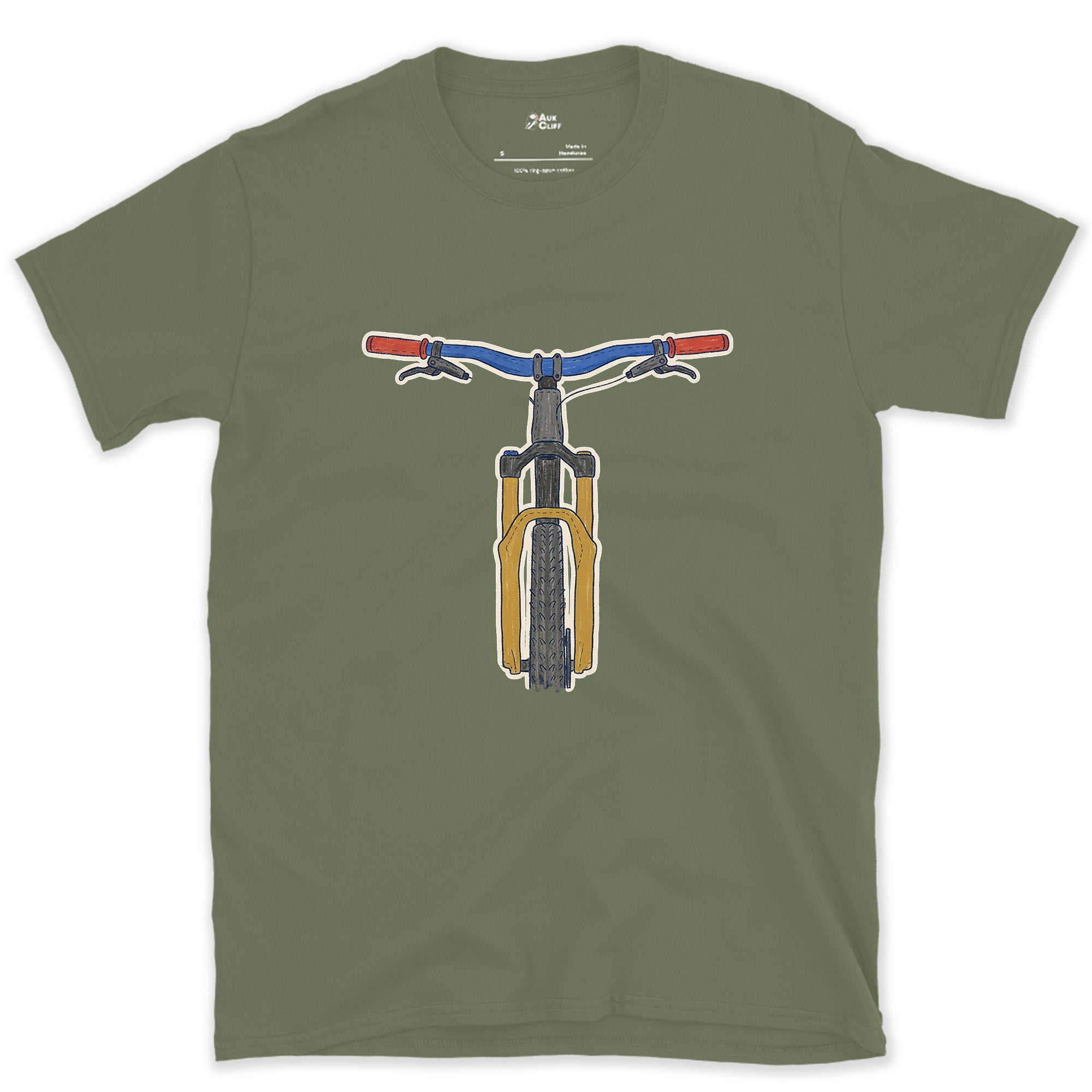 The One Part You Watch From the Saddle design on a Military Green Gildan Softstyle t-shirt