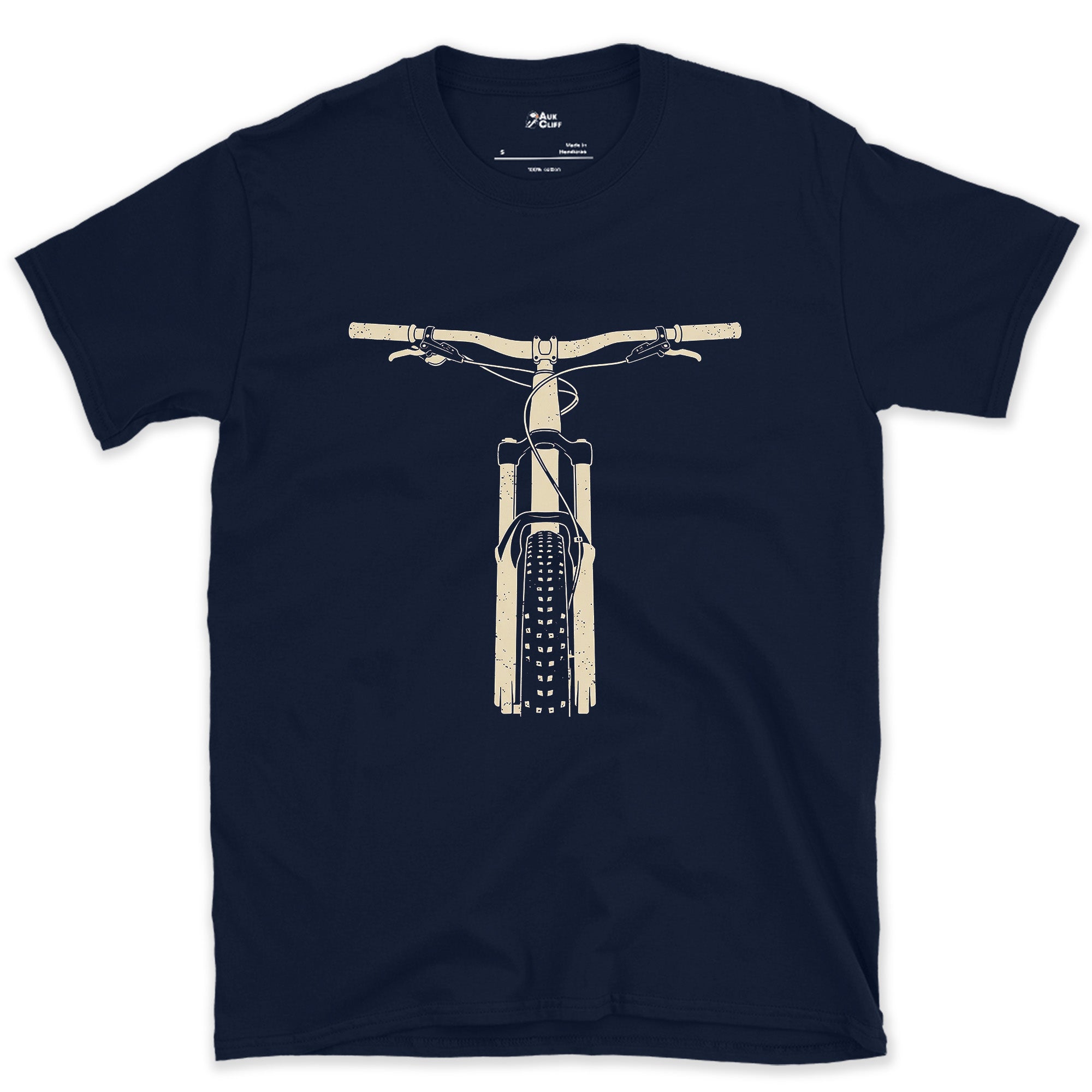 The Trail Dropping Away in Front of You design on a Navy Gildan Softstyle t-shirt
