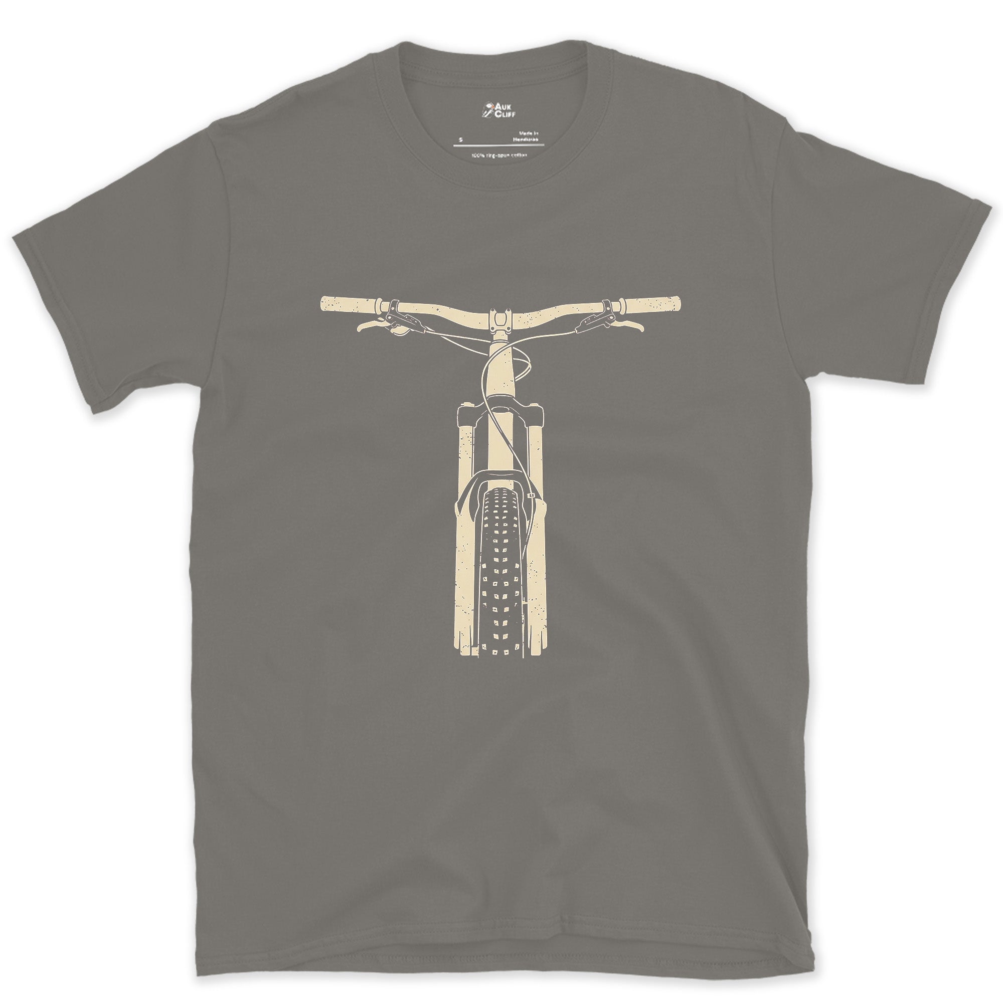 The Trail Dropping Away in Front of You design on a Charcoal Gildan Softstyle t-shirt