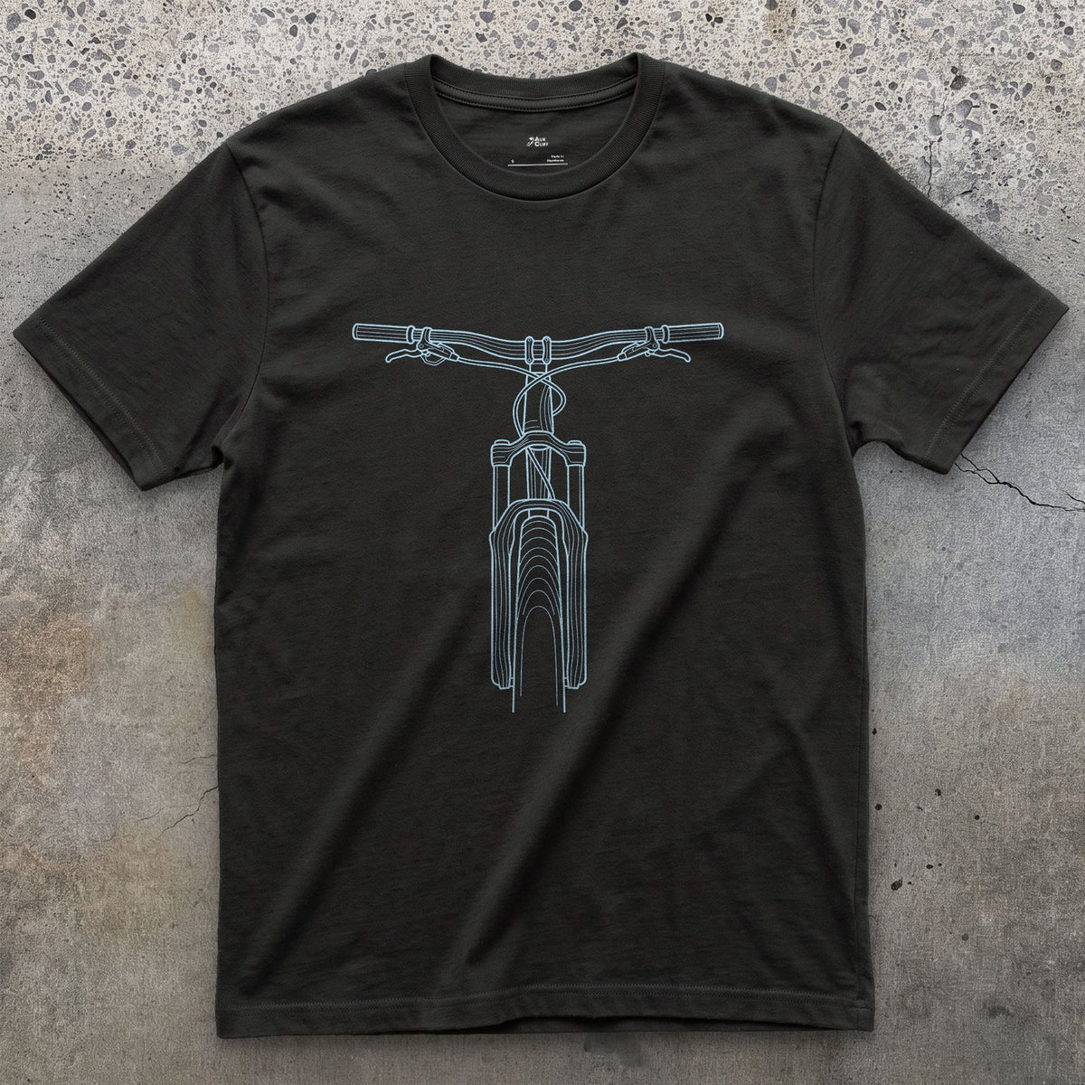Looking Down at Your Own Handlebars design on a Black Gildan Softstyle t-shirt