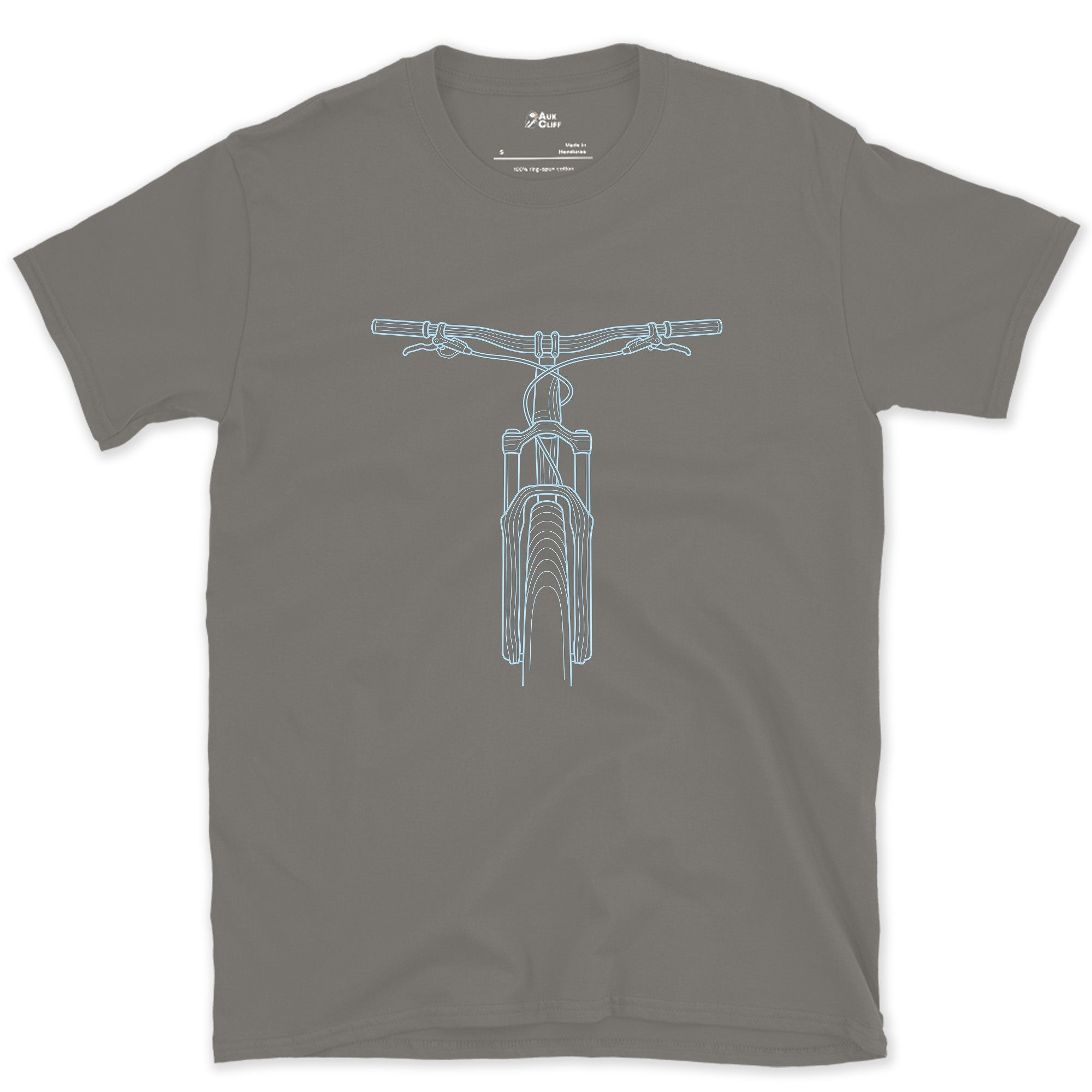 Looking Down at Your Own Handlebars design on a Charcoal Gildan Softstyle t-shirt