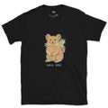 Big Wall Haul Bag, Pika Hauling Hay design on a Black Gildan Softstyle t-shirt