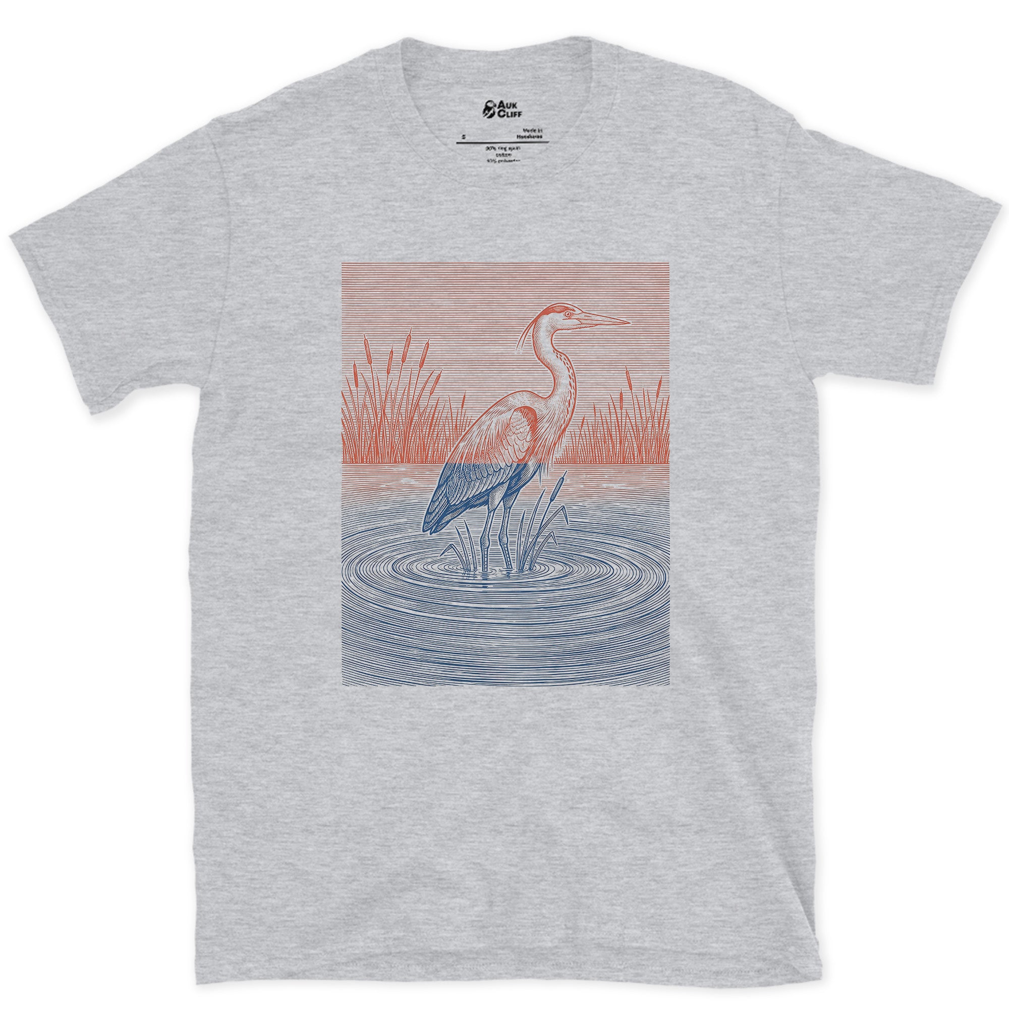 The Stillest Thing in the Reeds design on a Sport Grey Gildan Softstyle t-shirt