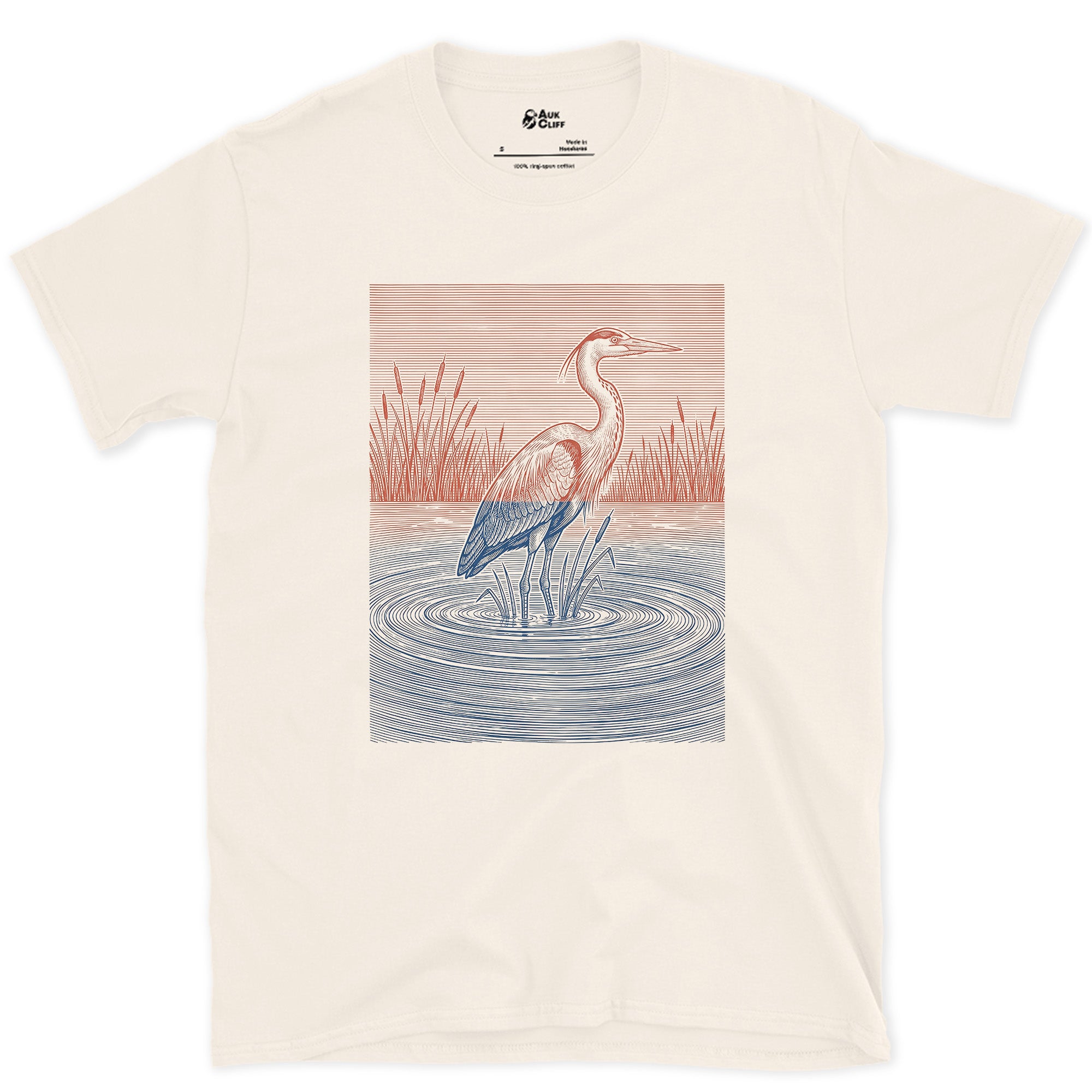 The Stillest Thing in the Reeds design on a Natural Gildan Softstyle t-shirt