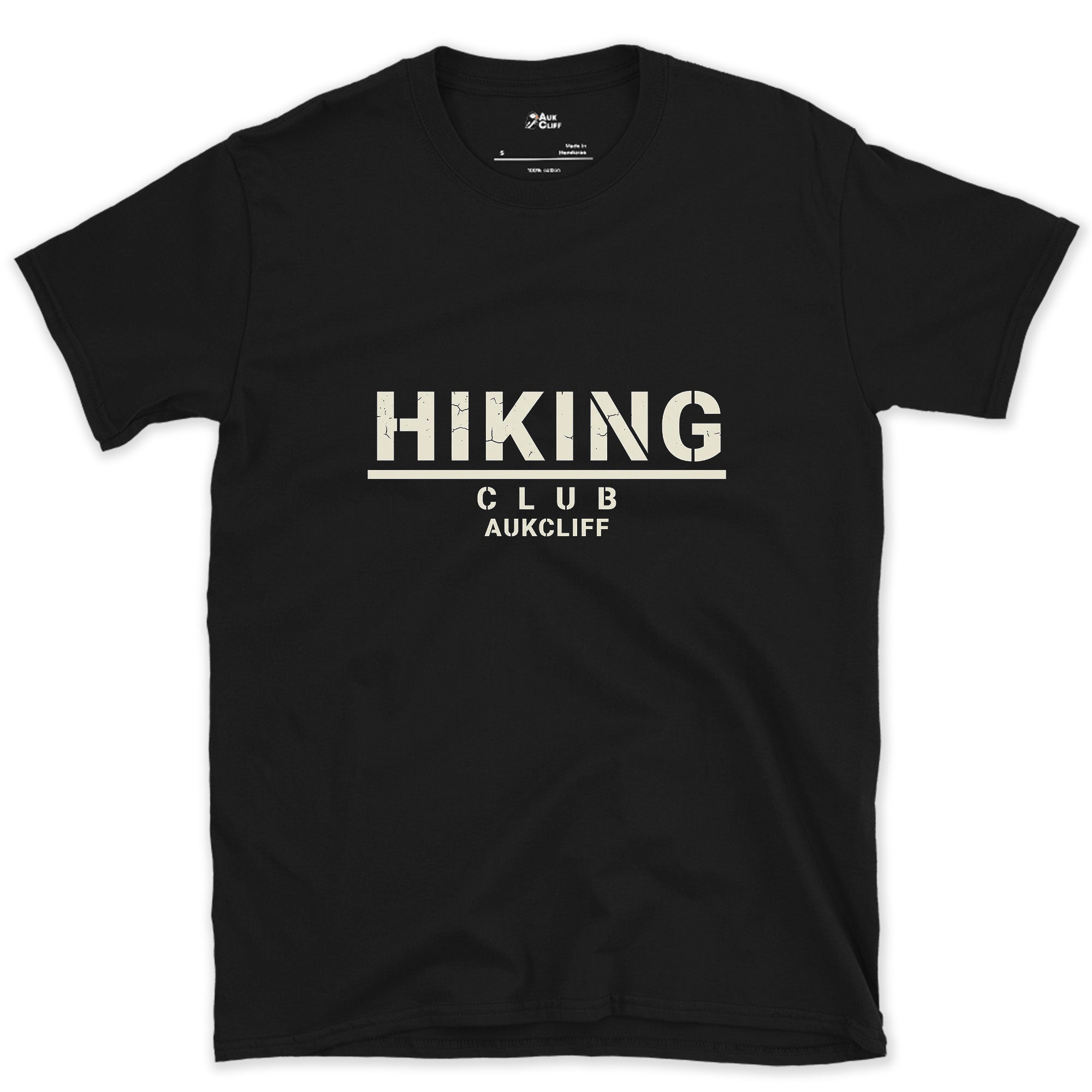 The Hiking Club, Nothing Else Added design on a Black Gildan Softstyle t-shirt