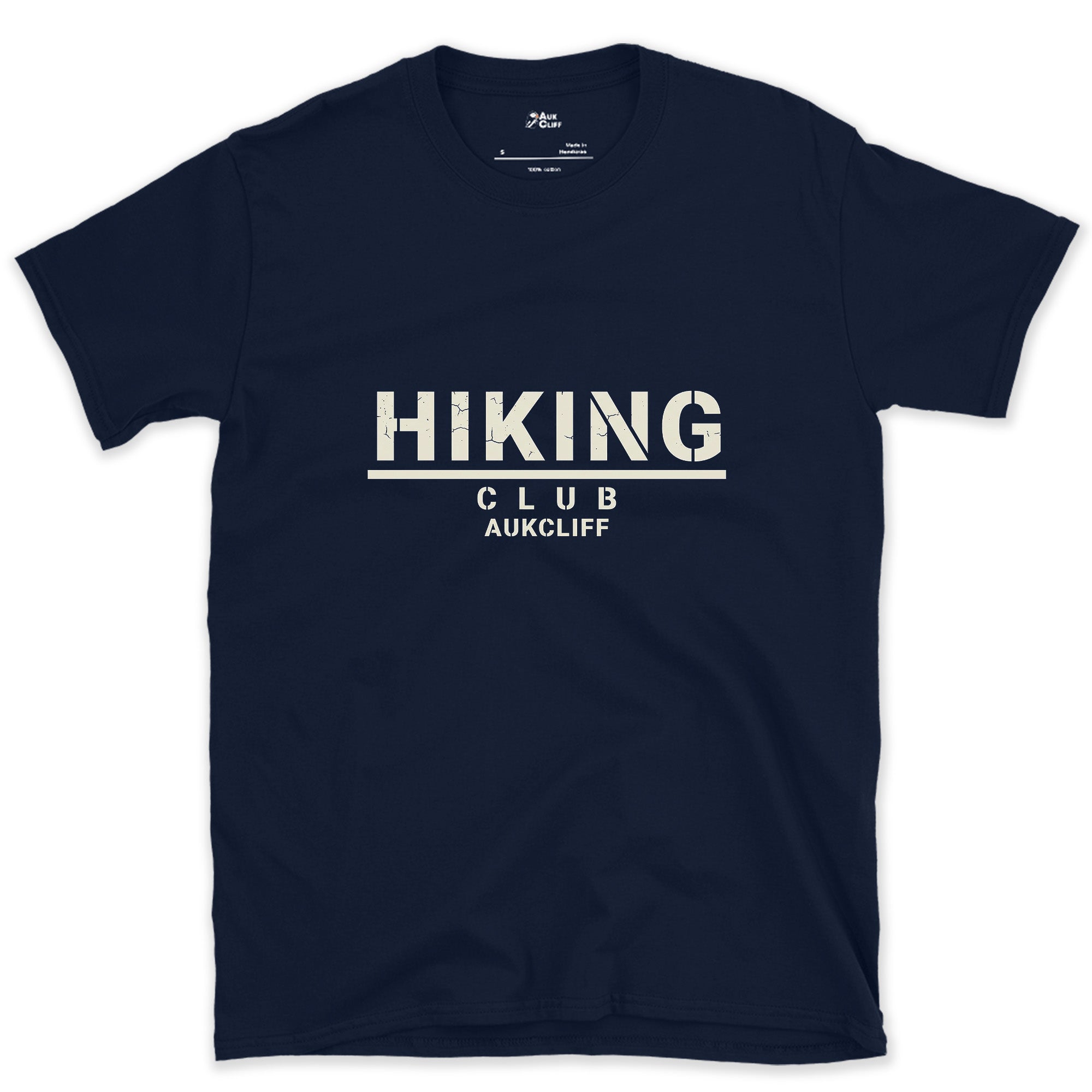 The Hiking Club, Nothing Else Added design on a Navy Gildan Softstyle t-shirt
