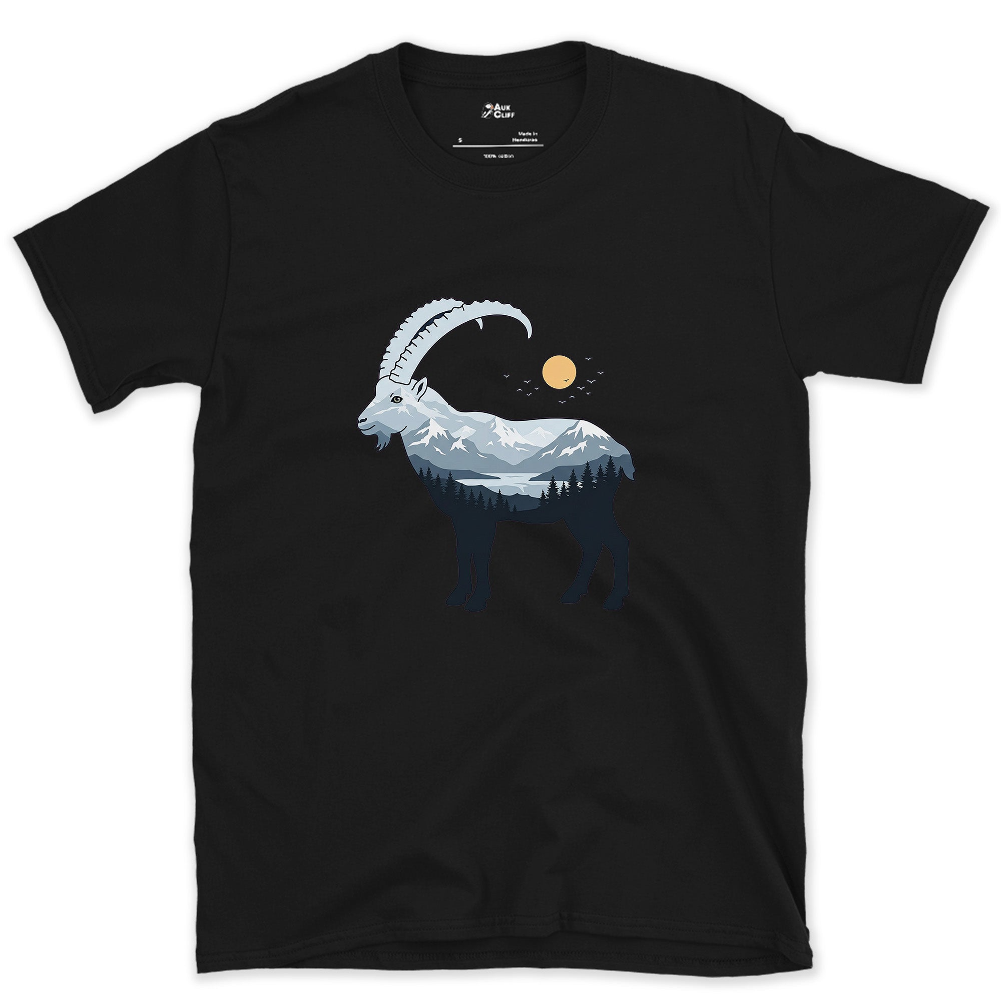 Ibex Treat a Peak Like Flat Ground design on a Black Gildan Softstyle t-shirt