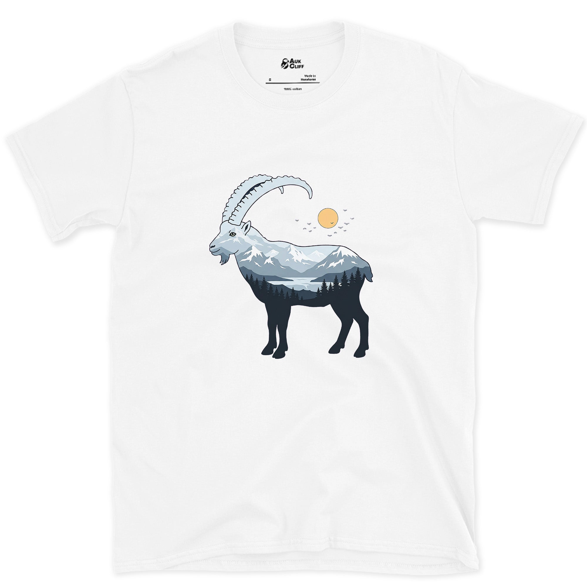 Ibex Treat a Peak Like Flat Ground design on a White Gildan Softstyle t-shirt