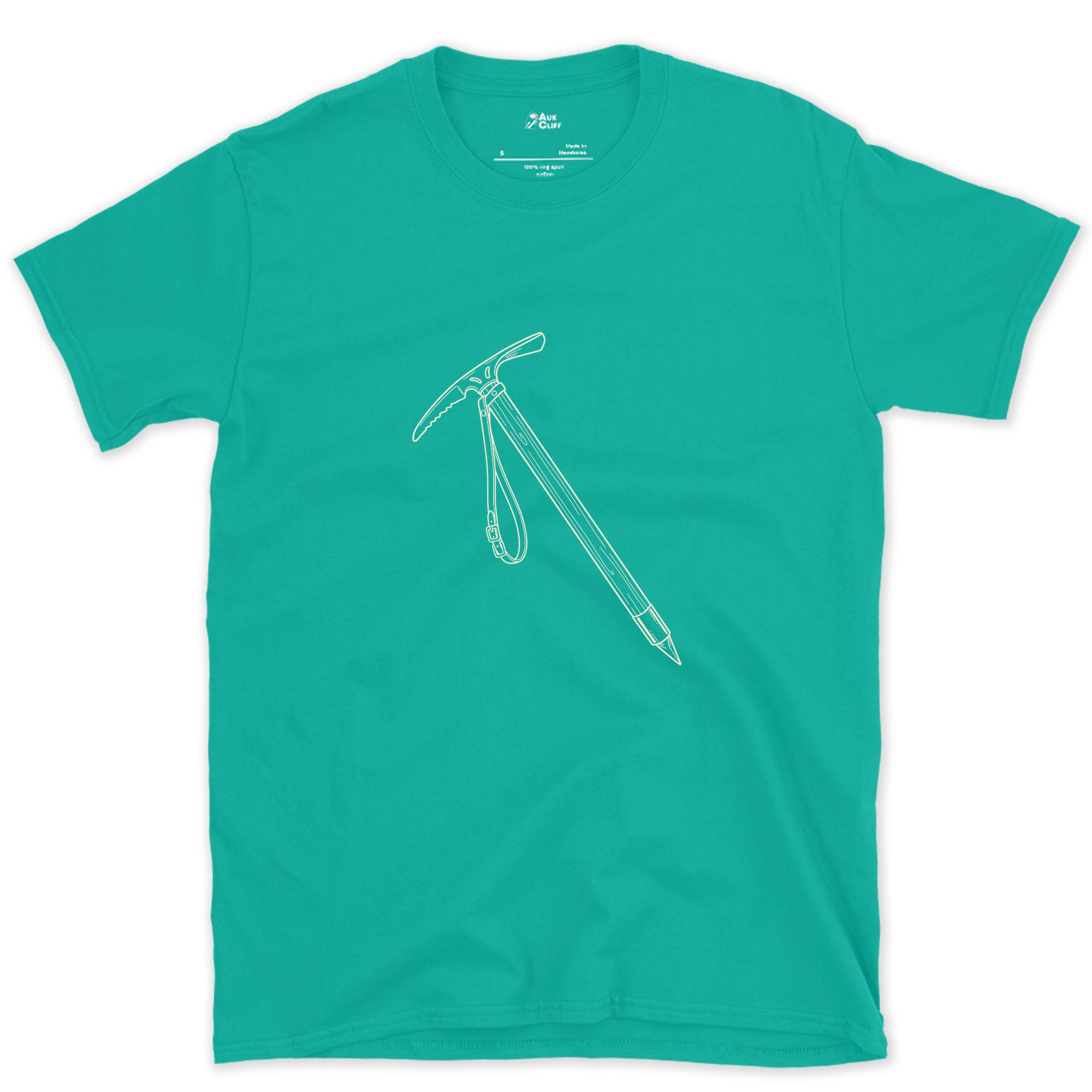 This Ice Axe Goes Everywhere the Rope Does design on a Jade Dome Gildan Softstyle t-shirt
