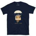 Idaho 1948, Beaver Airdrop Into the Wild design on a Navy Gildan Softstyle t-shirt