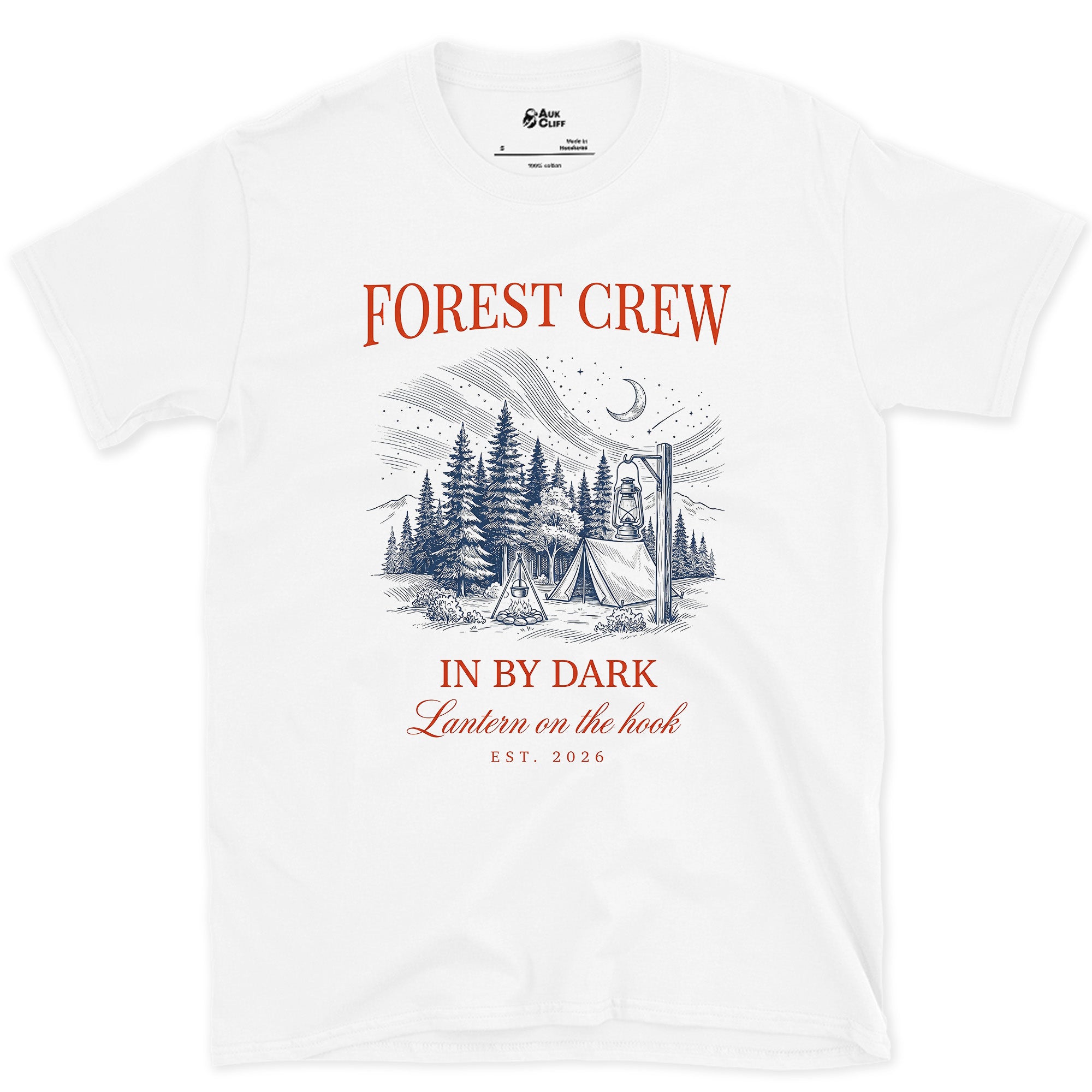 In by Dark, Forest Crew design on a White Gildan Softstyle t-shirt